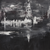 "City's Reality", Acrylic Painting, Nasreen Bhana, 2016