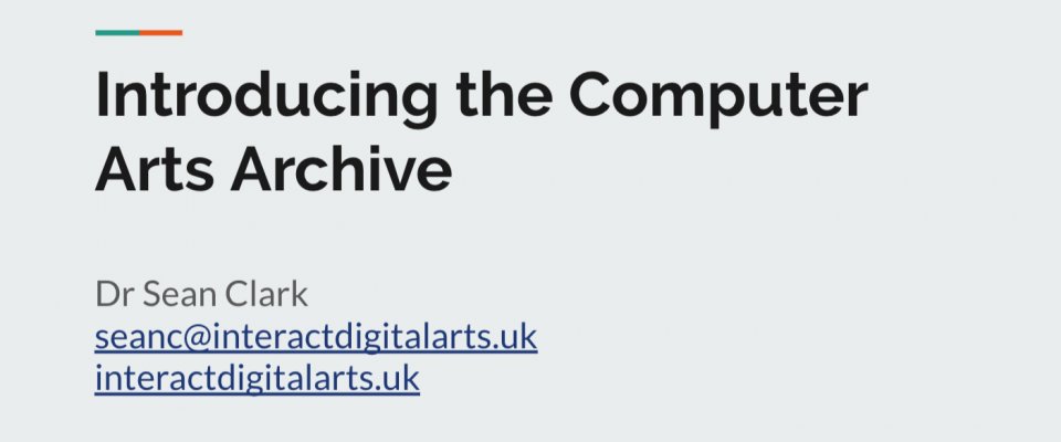Computer Arts Archive Talk