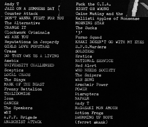 Song list from Bullshit Detector